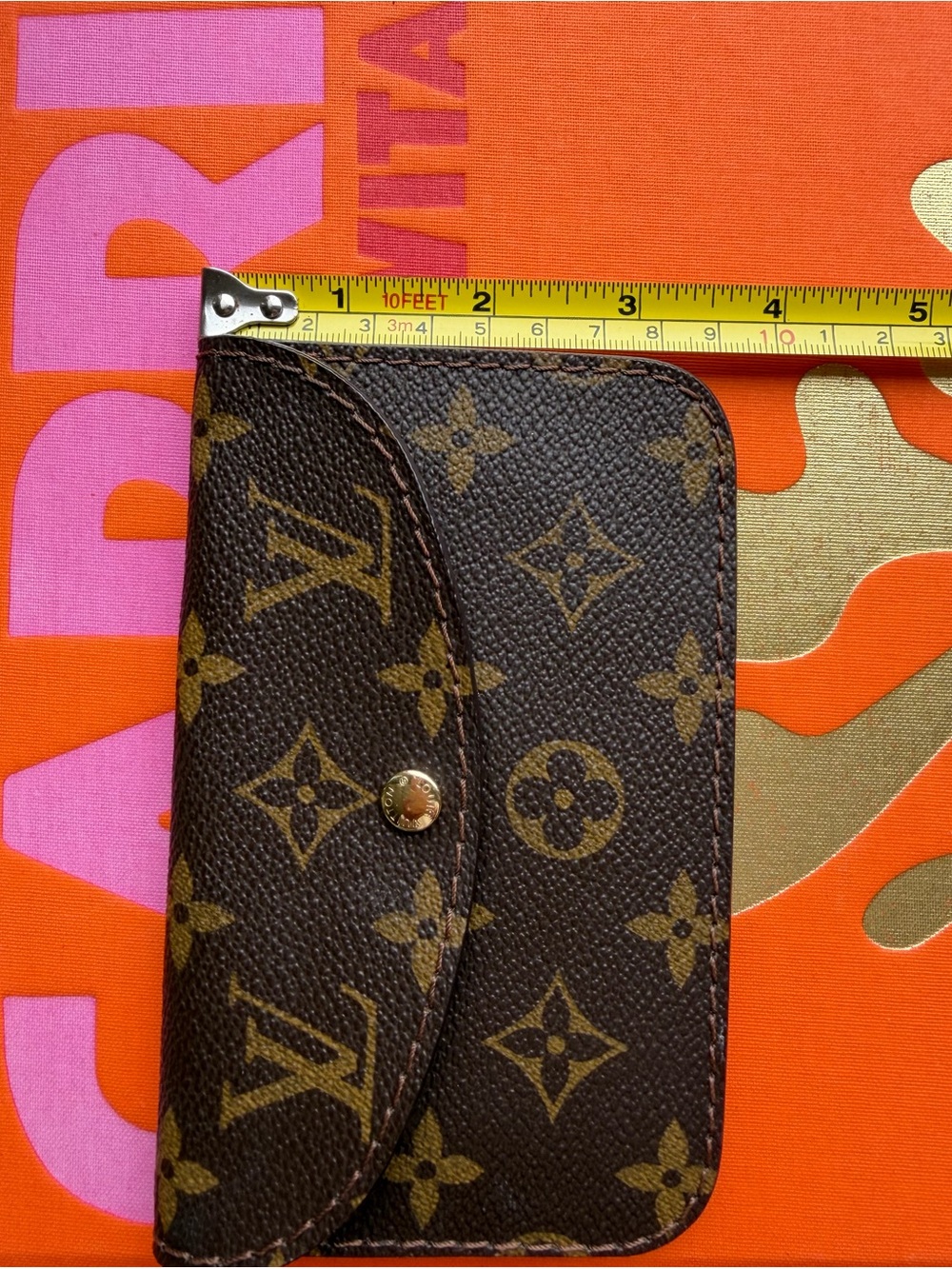 AUTHENTIC Louis Vuitton Monogram Canvas Small Wallet/Pouch/Case - Brown & Gold - Picture 3 of 11